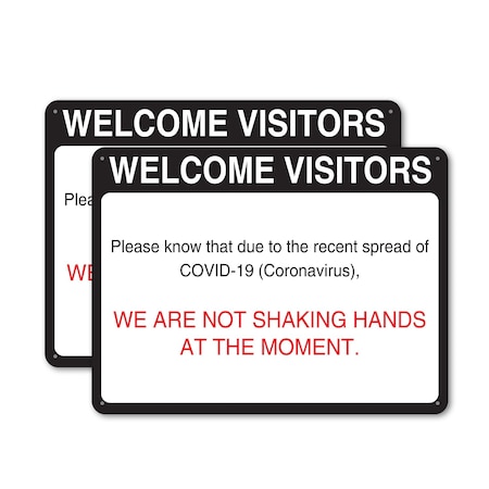 Signmission Welcome Visitors, 24 in W x Rectangle, Plastic OS-2PACK-NS-P-1824-25588